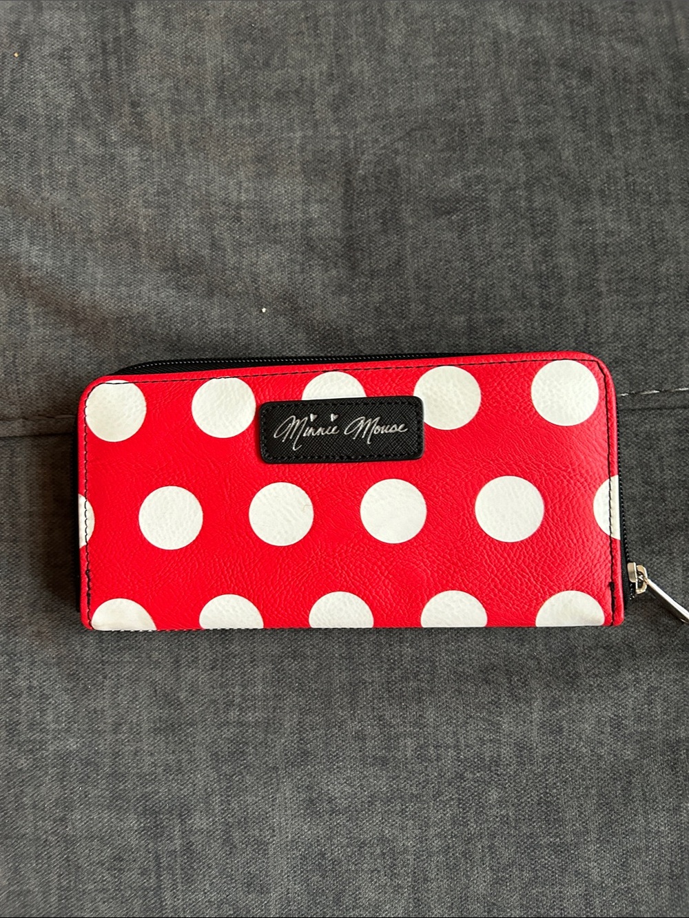 Disney Minnie Mouse Red and White Polka Dot Zip Wallet